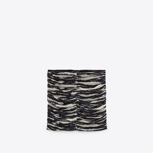 Zara Black and Cream Patterned Skirt